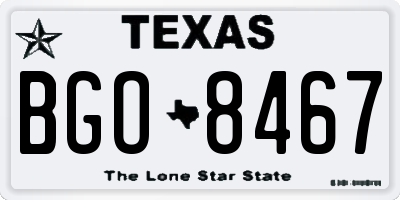TX license plate BGO8467