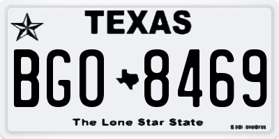 TX license plate BGO8469