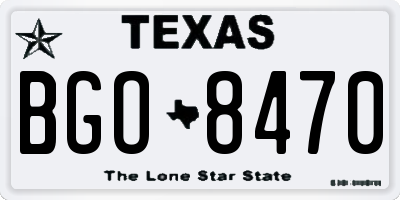 TX license plate BGO8470