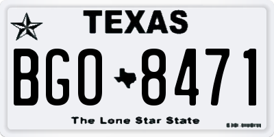 TX license plate BGO8471