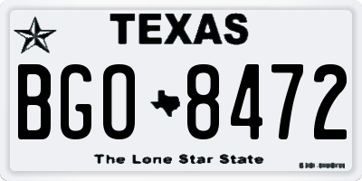 TX license plate BGO8472