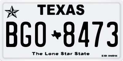TX license plate BGO8473