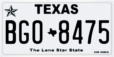 TX license plate BGO8475