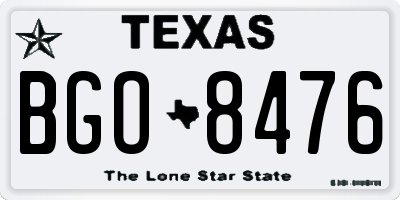 TX license plate BGO8476