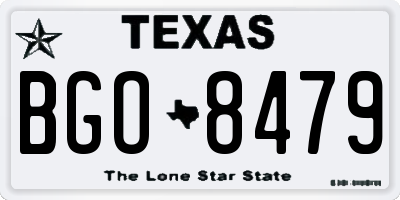TX license plate BGO8479