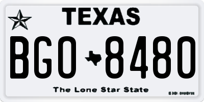 TX license plate BGO8480