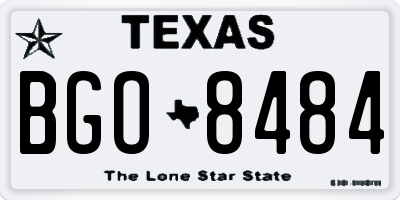 TX license plate BGO8484