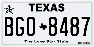 TX license plate BGO8487