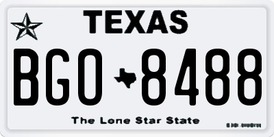 TX license plate BGO8488