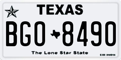 TX license plate BGO8490