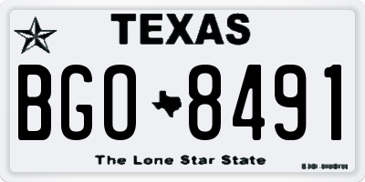 TX license plate BGO8491