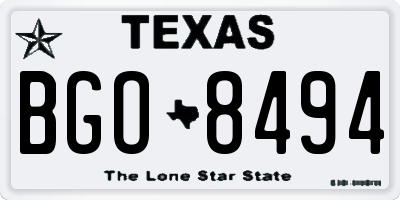 TX license plate BGO8494