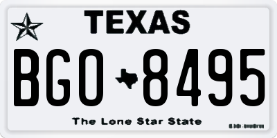 TX license plate BGO8495