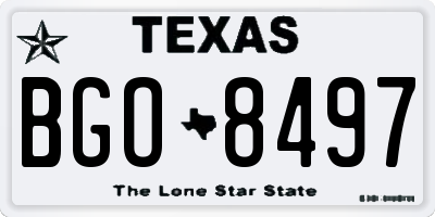 TX license plate BGO8497