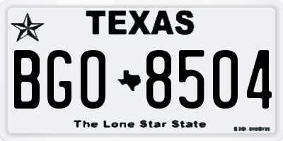 TX license plate BGO8504