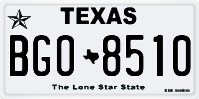 TX license plate BGO8510