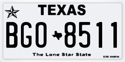 TX license plate BGO8511