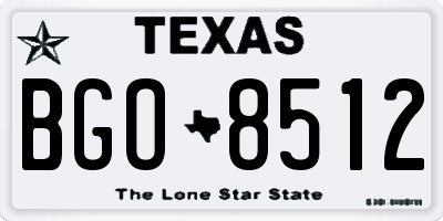 TX license plate BGO8512