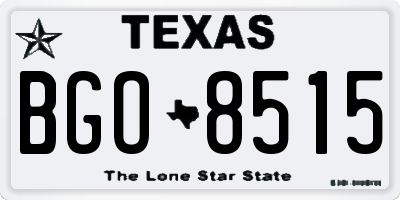 TX license plate BGO8515