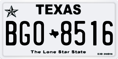 TX license plate BGO8516