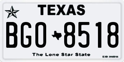 TX license plate BGO8518