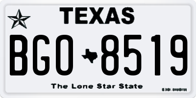 TX license plate BGO8519