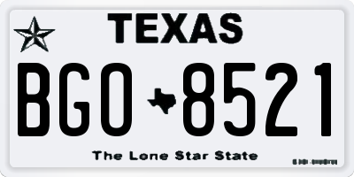 TX license plate BGO8521