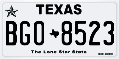 TX license plate BGO8523