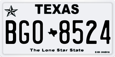 TX license plate BGO8524