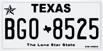 TX license plate BGO8525