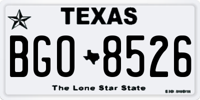 TX license plate BGO8526
