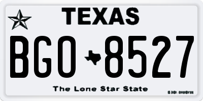 TX license plate BGO8527