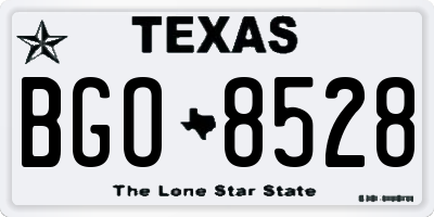TX license plate BGO8528