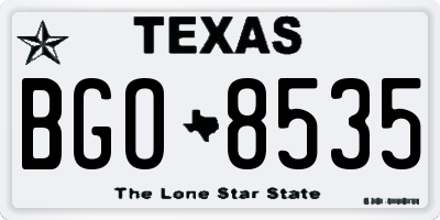 TX license plate BGO8535