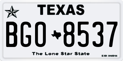 TX license plate BGO8537