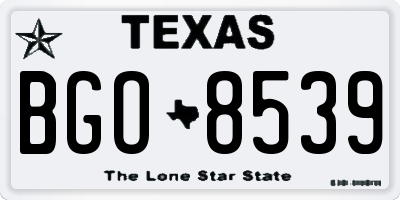 TX license plate BGO8539