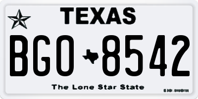 TX license plate BGO8542