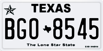 TX license plate BGO8545