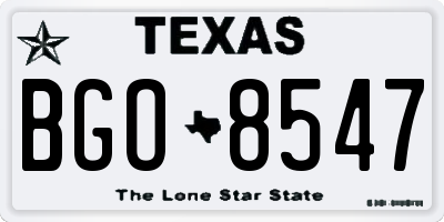 TX license plate BGO8547