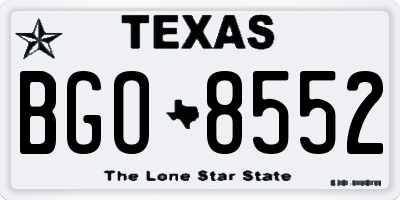 TX license plate BGO8552
