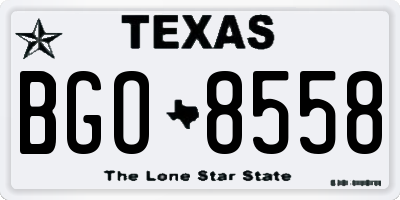 TX license plate BGO8558