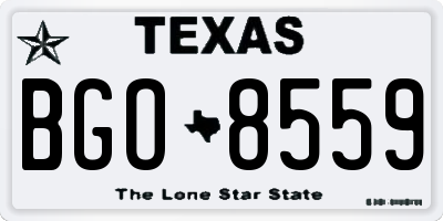 TX license plate BGO8559