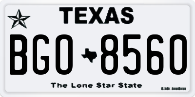 TX license plate BGO8560