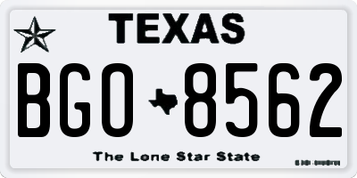 TX license plate BGO8562