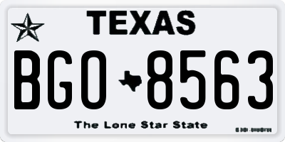 TX license plate BGO8563