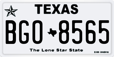 TX license plate BGO8565