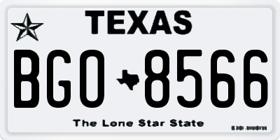 TX license plate BGO8566