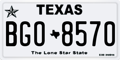 TX license plate BGO8570