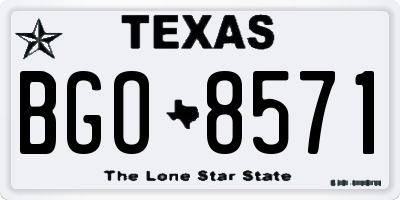 TX license plate BGO8571