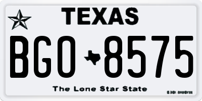 TX license plate BGO8575